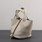 Cowhide Painted Vegetable Basket Portable Women's Bag Adjustable Shoulder Strap