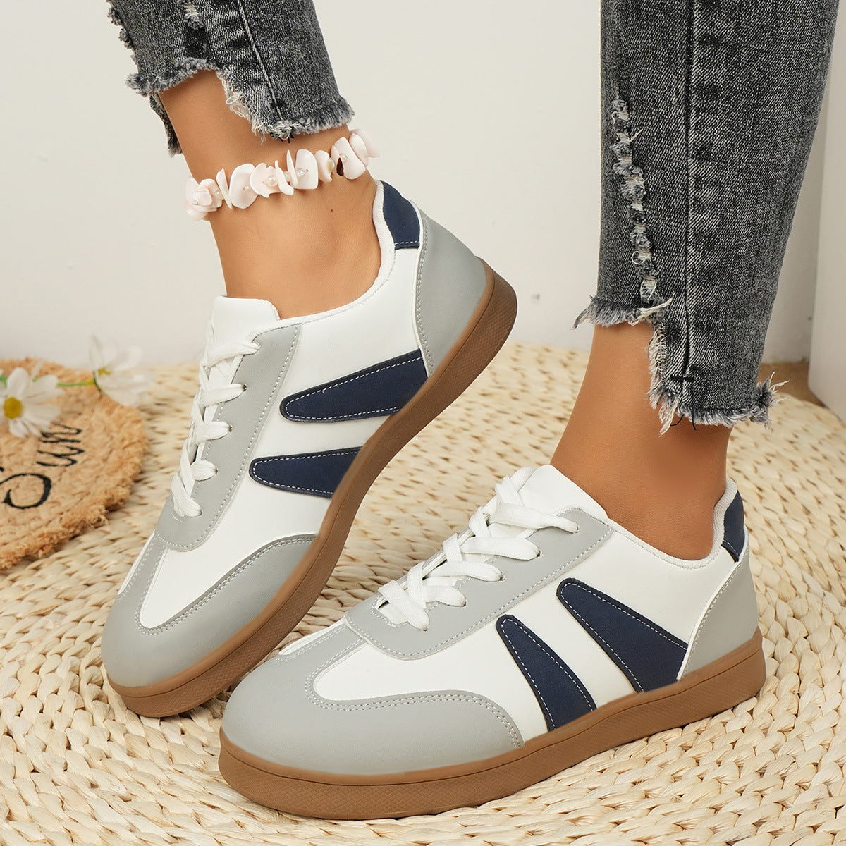 Scarpe casual basse colorblock alla moda da donna
