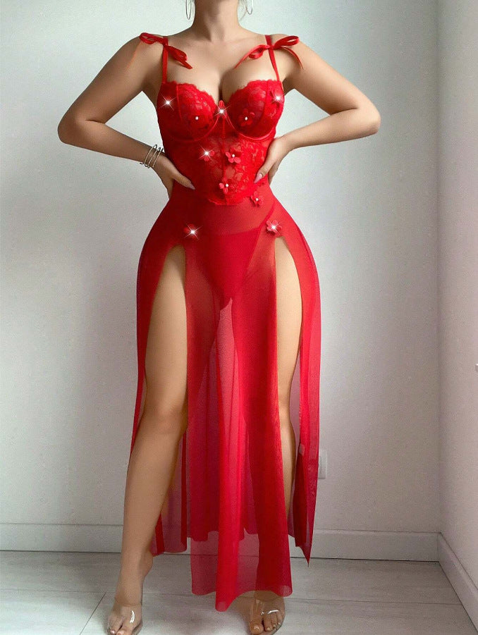 Europäische und amerikanische rote sexy Kleidunterwäsche für Frauen