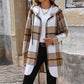 Women's Plaid Loose-fitting Casual Hooded Coat