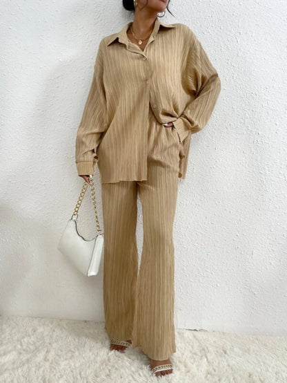 Cardigan largo con colletto a camicia da donna, abito a maniche lunghe