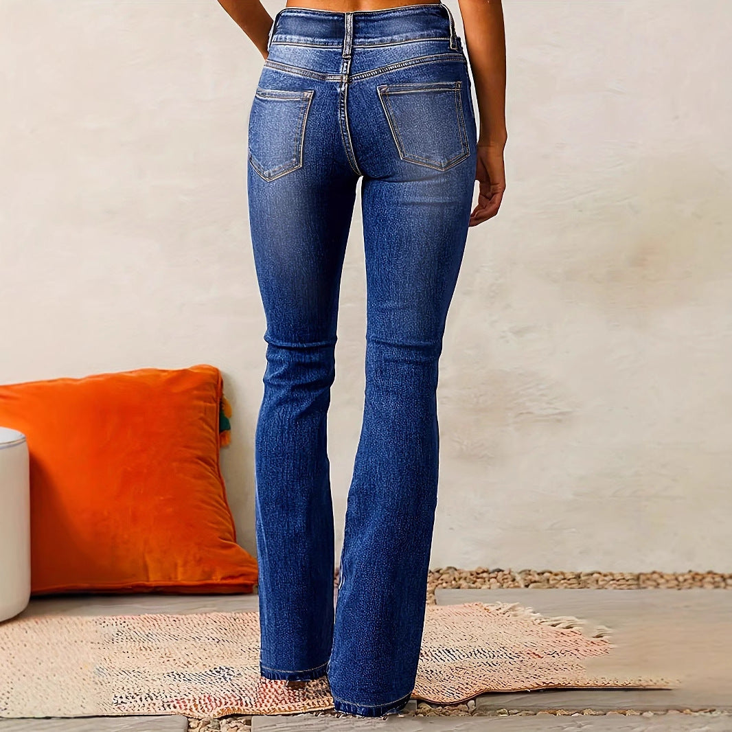 Neue verwaschene Street Skinny Retro Stretch Jeans Damenbekleidung