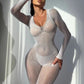 Tight One-piece Hot Girl Suit Sexy Seduction See-through