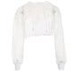 Solid Color Mesh Hollow Out Hooded Loose Smock Top