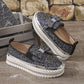 Mocassini con plateau e strass taglie forti da donna