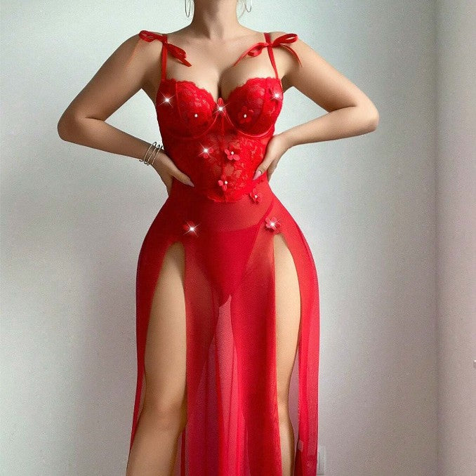 Europäische und amerikanische rote sexy Kleidunterwäsche für Frauen