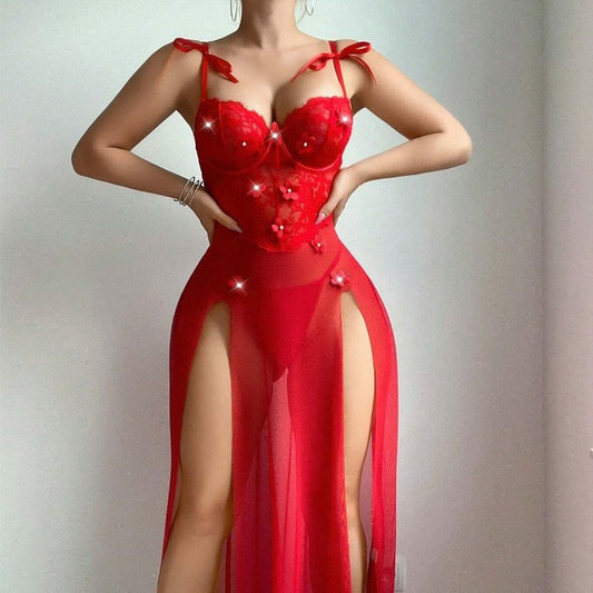 Europäische und amerikanische rote sexy Kleidunterwäsche für Frauen