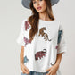 Maglietta casual ampia con paillettes tigre