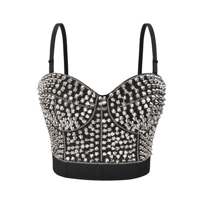 Handmade Beaded Spaghetti Strap Bra New Chain Punk