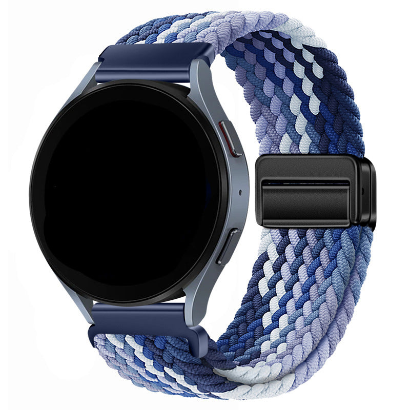 Metal Magnetic Buckle Nylon Braided Stretch Strap