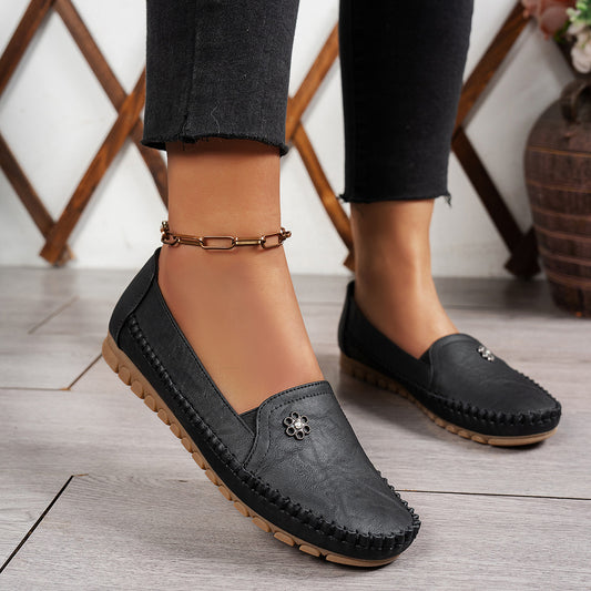 Scarpe con tacco piatto da donna con sutura laser di grandi dimensioni