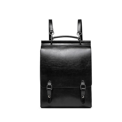 New Retro Leather Backpack Women's