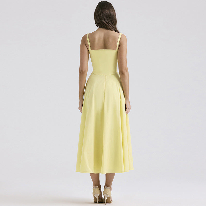 Mode Temperament Split Sling Kleid Frauen