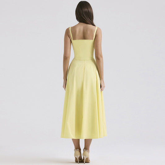 Mode Temperament Split Sling Kleid Frauen