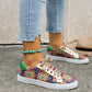Round Toe Board Shoes Printed Canvas Women's Shoes