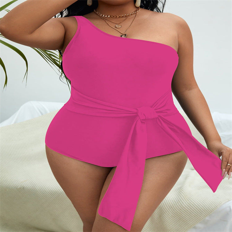 European And American Plus Size One-piece Swimsuit