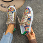 Round Toe Board Shoes Printed Canvas Women's Shoes