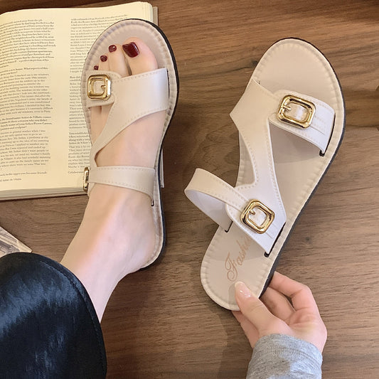 Sandali aperti da donna, scarpe basse antiscivolo da esterno