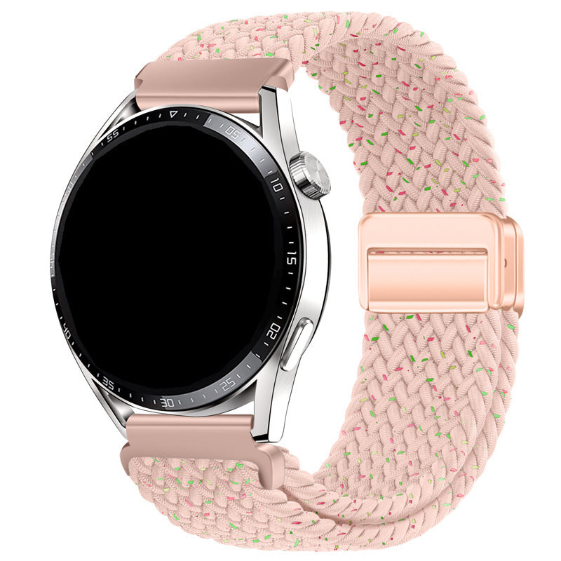 Metal Magnetic Buckle Nylon Braided Stretch Strap