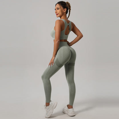 Nylon Yoga Kleidung Anzug Damen Herbst und Winter Sport Rückenfrei BH