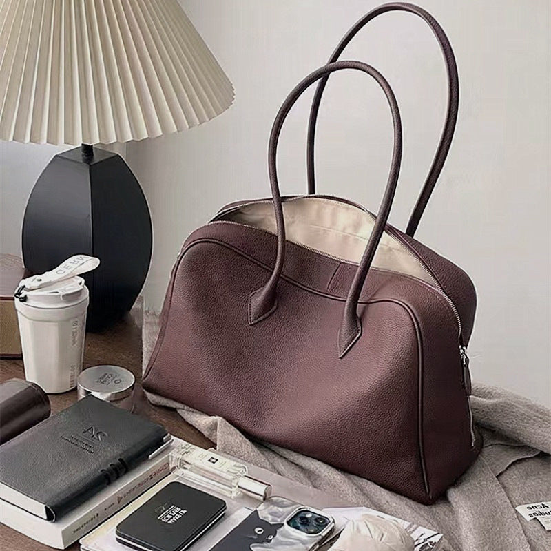Cowhide Special-interest Design Pillow Large Capacity Shoulder Underarm Bag