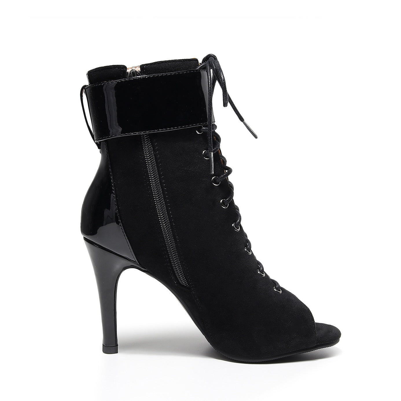 Sandali con tacco alto e punta aperta in rete a stiletto