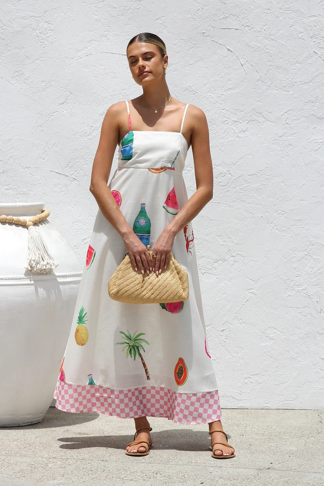 Casual Sling Vacation Style Large Swing Dress