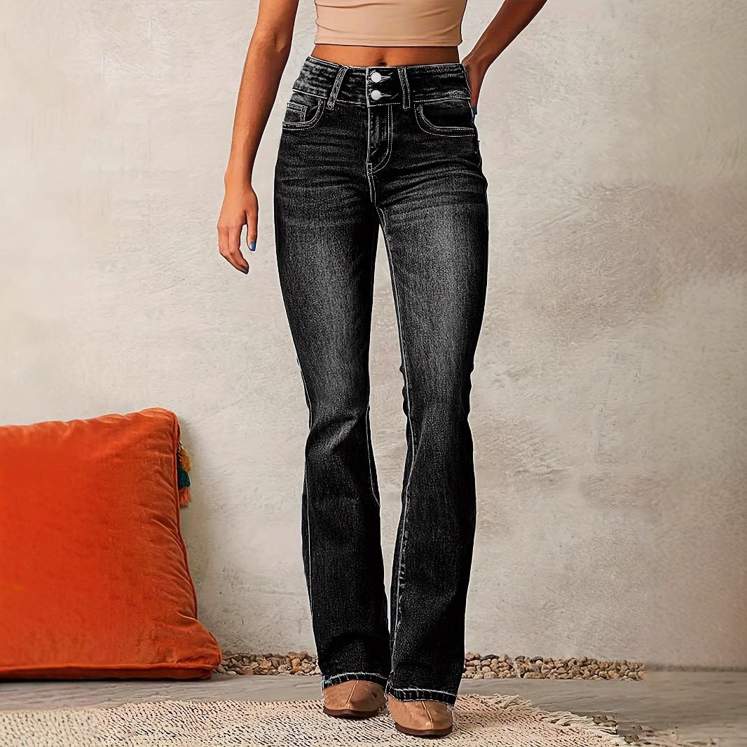 Neue verwaschene Street Skinny Retro Stretch Jeans Damenbekleidung