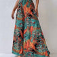 Modische Chiffon-Hose mit weitem Bein und Blumenmuster für Damen