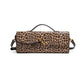 Borsa da pranzo con stampa leopardata retrò da donna