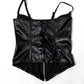 European And American Court PU Punk Tunic Women's Shoulder Strap Shapewear
