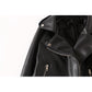 Schwarze Damenjacke aus PU-Leder mit Reißverschluss