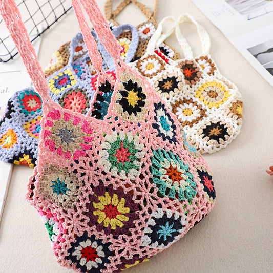 Handmade Crochet Weave Vintage Hollow Bag