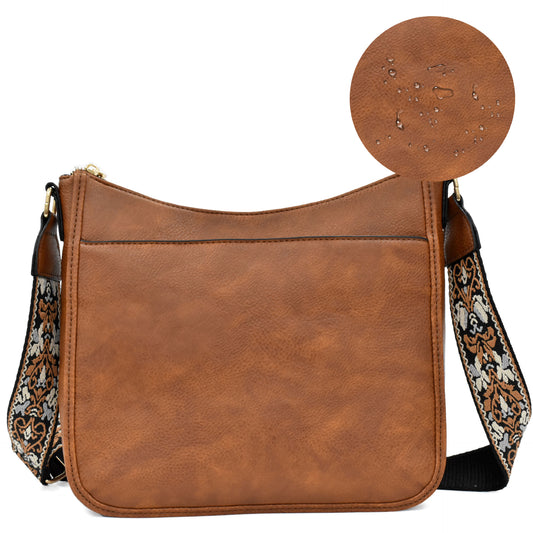 Retro Einfarbige Farblich Passende Schulter Messenger Bag Ribbon