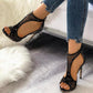 Sexy Lace Back Zipper Peep Toe Stiletto Heel Sandals
