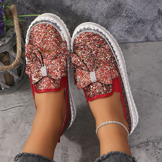 Mocassini con plateau e strass taglie forti da donna