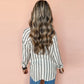 Baumwoll-Pendler-Shirt mit Polokragen und Streifen für Damen