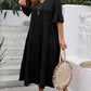V-neck Stitching Multicolor Long Large Hem Plus Size Dress