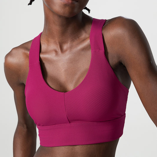Wide Shoulder Strap I-shaped Strong Support Sports Underwear For Women