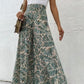 Modische Chiffon-Hose mit weitem Bein und Blumenmuster für Damen