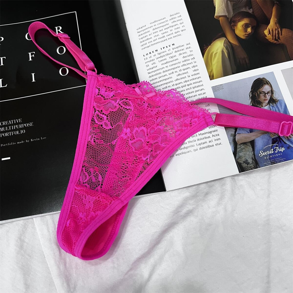 Hohle Spitze, verstellbare Schnalle, niedrige Taille, weiche, bequeme Unterwäsche für Damen