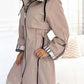 European And American Hooded Plaid Coat