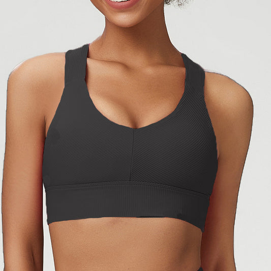 Wide Shoulder Strap I-shaped Strong Support Sports Underwear For Women