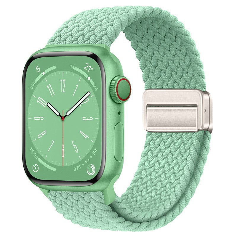 Metal Magnetic Buckle Nylon Braided Stretch Strap