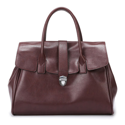 Fashion Large Capacity Simple Temperament Soft Leather Bag
