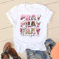 Stile lettera carino dolce manica corta moda donna stampa