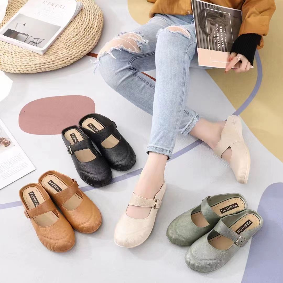 Baotou Flache Halbschuhe Damen
