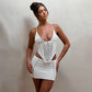 Beach Women's Solid Color Sexy Knitted Beach Bikini Swimming