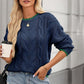 Top multicolore con scollo rotondo alla moda da donna