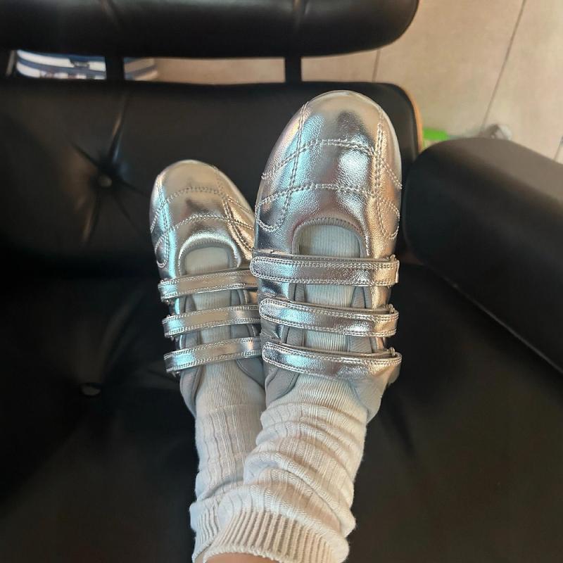 All-Match Sports Casual Klettverschluss Flacher runder Kopf Ballettschuh